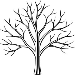Minimalist line art of a bare tree with clean design