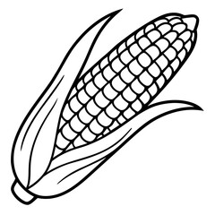 Minimalist line art of a roasted corn cob