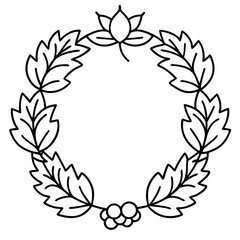 Minimalist line art autumn wreath design