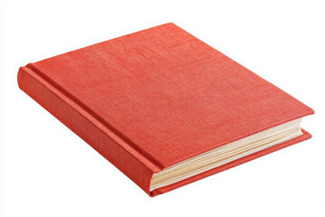 Fototapeta premium Closed red hardcover book with blank cover, holding potential for discovery and knowledge