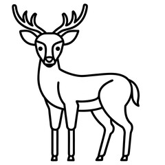 Minimalist line art of a woodland deer in clean design