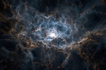 Deep space nebula with glowing center