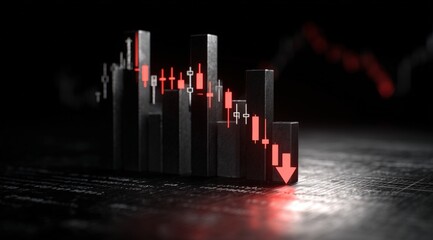 Dark chart showing downward trend