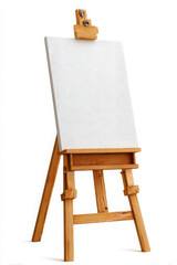 Wooden easel holds blank, ready for art, creativity, and artistic inspiration