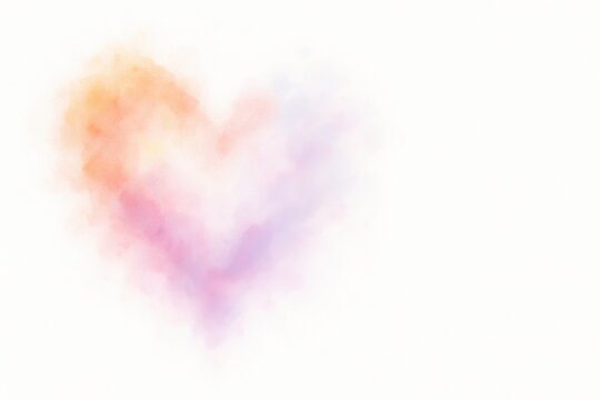 Naklejki Watercolor heart in soft pastel colors on white background perfect for romantic cards wedding invites or love themed digital art