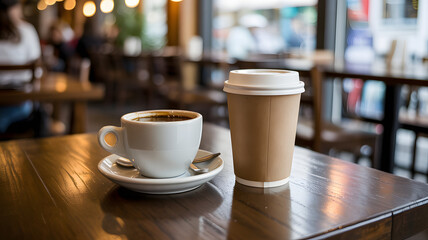 Freshly brewed coffee in a cafe, perfect for a productive morning or relaxed afternoon break