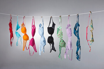 Fototapeta premium Bras in Color: A Minimalist Statement of Everyday Fashion