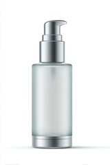 Modern elegant frosted glass pump bottle design for beauty products