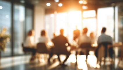 Blurred business meeting in a modern office
