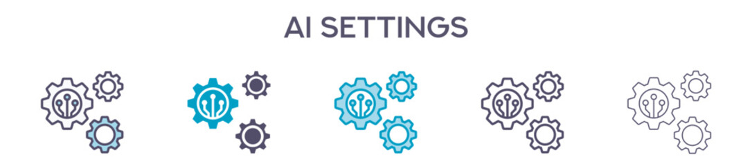 Ai Settings Icon Pack For Graphic Design - Multiple Styles