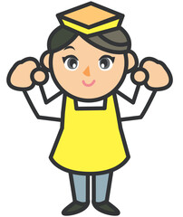 頑張る店員さん