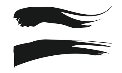 Vector modern black hand painted grunge brush stroke with splatters of paint stroke