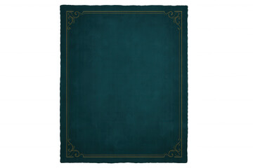 Fototapeta premium Elegant dark teal green textured backdrop with ornate gold borders, adding sophistication to any project