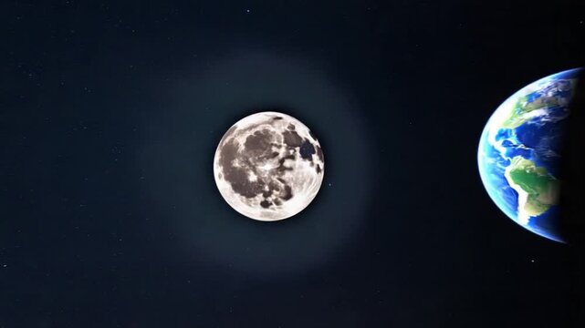 Enjoy the breathtaking sight of the Moons Farside and Earth, showcasing the beauty of the cosmos