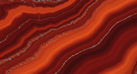 Vivid Red and Orange Marbled Pattern Inspired by Natural Agate Stone