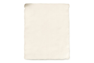 Aged blank paper with torn edges in rectangular shape, isolated on transparent background, offering space for text or design