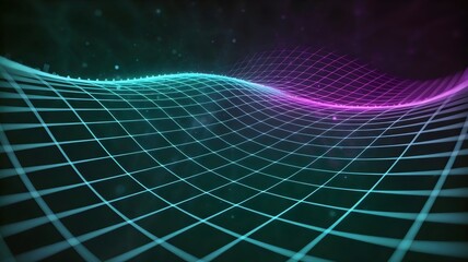 Abstract illustration of pulsing cyan and magenta light grid – Great for digital backgrounds, tech branding, or futuristic design concepts