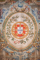 Tapestry of queen isabel of portugal in royal alcazar of seville