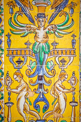 Ceramic panel in Royal Alcazar, Seville showcases Renaissance artistry
