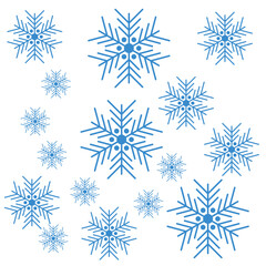 set of vector snowflakes