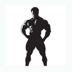 silhouette bodybuilder athlete