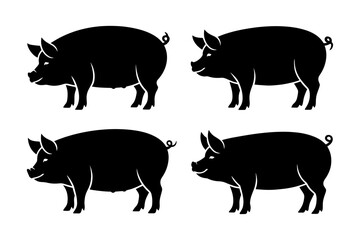 pig animal farm mammal silhouettes 