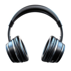 Sleek black wireless headphones with silver accents offer premium audio quality and comfort for music listening and calls with a modern design aesthetic on transparent background