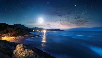 night view of the sea