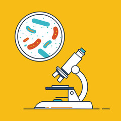 Exploring microbial life in a petri dish using a microscope