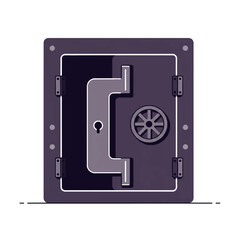 Secure Vault Door with Keyhole and Decorative Wheel Design