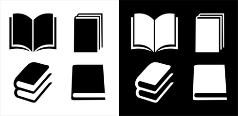 Set of books vector icons. Open and closed paper books. Read literature. New knowledge.