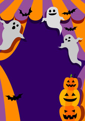 ハロウィンの壁紙背景素材　お化けとカボチャとテント