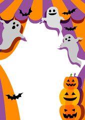 ハロウィンの壁紙背景素材　お化けとカボチャとテント