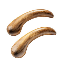 Pair of Ergonomic Wooden Handles with Curved Design for Tools and Equipment