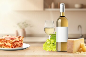 Naklejka premium Wine bottle, product packaging photo