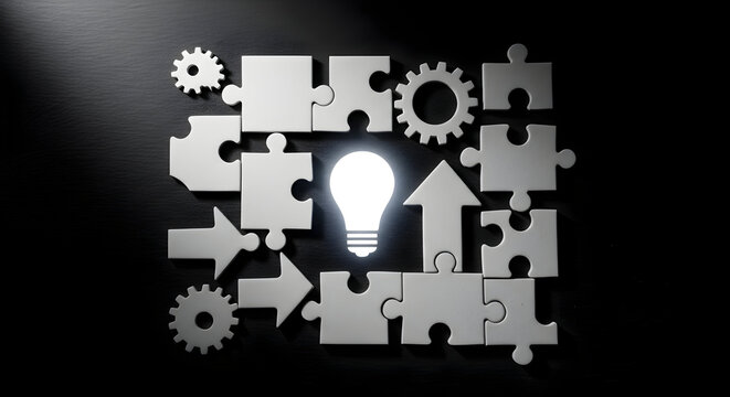 Bright idea lights up puzzle pieces and gears