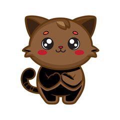 cute brown cat vector image
