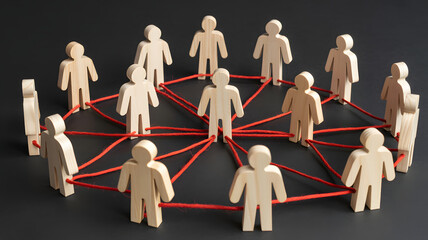 Teamwork connecting people for business networking and social connection, building community trust