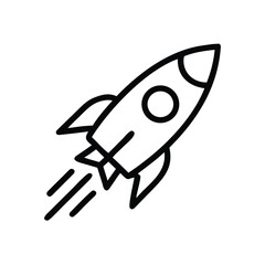 Simple Rocket Icon Vector - Startup and Innovation Concept