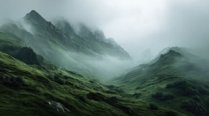 Misty mountain landscape