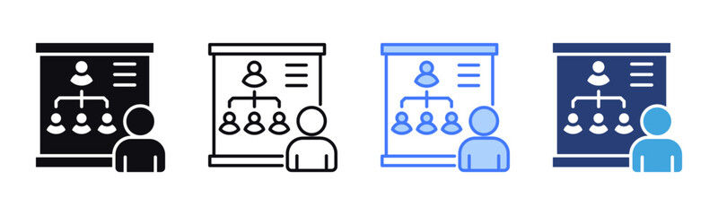 Organization Chart icon sheet multiple style collection