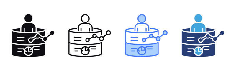 Data Analytics icon sheet multiple style collection