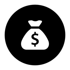 black and white illustration of money icon