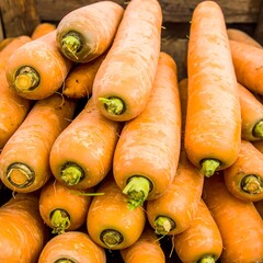 Close-up of many fresh carrots