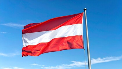 Austrian flag waving in clear sky
