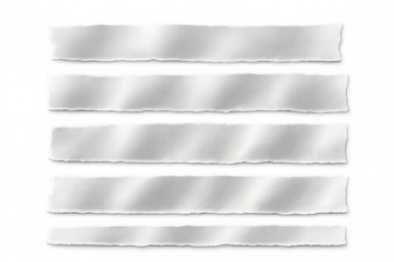 Torn paper edges with varied textures, revealing transparent layers for graphic design projects and creative visual compositions