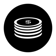 black and white illustration of money icon
