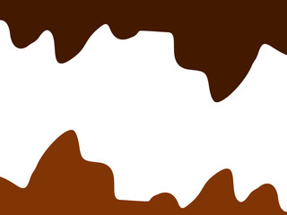 Background of melting brown vector, splashes, drops with abstract waves in a flat style. 