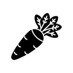 Single simple black and white carrot