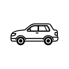 Simple black and white car